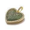 Brass Micro Pave Cubic Zirconia Pendants KK-C090-43G-3