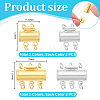 8Pcs 4 Styles Brass Slide Lock Clasps KK-PH0014-83-2