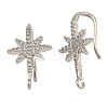 Rack Plating Brass Pave Cubic Zirconia Earring Hooks KK-O143-21P-1