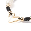 Natural Mixed Stone & Freshwater Pearl Braided Bead Bracelets BJEW-JB08720-04-4