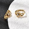 Valentine's Day 304 Stainless Steel Rhinestone Hoop Earrings EJEW-P344-03G-2