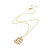 Golden Brass Rhinestone Pendant Necklace with Cable Chains NJEW-P278-A02-2