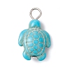 Dyed Synthetic Turquoise Pendants PALLOY-JF02924-02-3