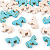 20Pcs 2 Colors Synthetic Turquoise Dyed Horse Beads G-TA0003-18B-3