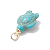 Dyed Synthetic Turquoise Pendnats PALLOY-JF05075-01-4