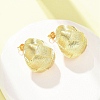 Woven Oval Brass Stud Earrings EJEW-D351-06G-4