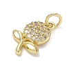 Brass with Rhinestone Pendants KK-CBAD872-01G-04-2