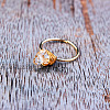 Nuggets Iron with Natural Crystal Quartz Cuff Rings FS-WG6A0B3-02-1