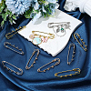 30Pcs 3 Colors Iron Safety Pin Brooch IFIN-SC0002-11-4