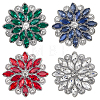 4Pcs 4 Colors Glass Rhinestone Flower Wedding Dress Accessories STIC-FG0001-11-1
