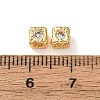 Brass Micro Pave Clear Cubic Zirconia Beads KK-D259-09G-3