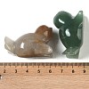 Natural Mixed Gemstone Carved Sea Lion Figurines DJEW-M015-08-3