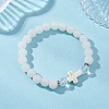 Round Spray Painted Imitation Jade Glass Beads Stretch Bracelets for Women BJEW-JB12881-02-1