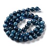 Natural Dyed Kyanite/Cyanite/Disthene Round Beads Strands G-N0150-05-8mm-01-3