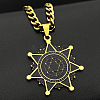 304 Stainless Steel Enamel Black Star Pendant Necklaces for Men WGCD56C-02-1