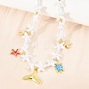 Ocean Brass Pave Cubic Zirconia and Enamel Sea Animals Pendant Necklaces KK-CBA4547-03C-G-2