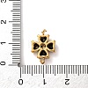 304 Stainless Steel Pave Cubic Zirconia Flower Links Connector Charms STAS-T026-03A-01G-3