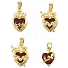 4Pcs 4 Styles Brass & Glass Pendants KK-FS0001-83-1