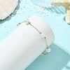 Oval ABS Plastic Pearl Beads Link Bracelets BJEW-JB14041-01-2