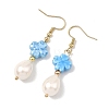 Shell Pearl & Porcelain Beads Dangle Earrings EJEW-JE07202-5