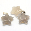 Star Natural Grey Agate Pendants G-Q367-01-2