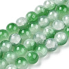 Crackle Baking Paint Imitation Jade Glass Beads Strands DGLA-YW0001-17G-1