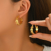 201 Stainless Steel Leaf Hoop Earrings for Women GX4867-3