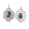 Natural Amethyst Pendants G-P492-01P-07-2