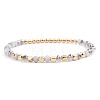 Narual White Jade & Synthetic Non-magnetic Hematite Beads Stretch Bracelets for Women KP6261-9-1