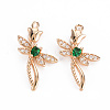 Rack Plating Brass Micro Pave Clear Cubic Zirconia Pendants KK-T060-66A-RS-2