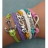 Suede & Imitation Leather Cord Knitted Multi-strand Bracelets WGD6FE3-03-1