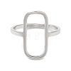304 Stainless Steel Hollow Rectangle Adjustable Ring for Women RJEW-M149-31P-1