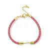 3MM Braided Round Imitation Leather Cord Bracelet Making MAK-S075-01G-M-1