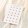 PVD Vacuum Plating 304 Stainless Steel Dog Paw Print Stud Earrings for Women EJEW-P212-15G-5