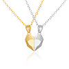 Valentine's Day Stainless Steel Magnetic Heart-shaped Couples Necklace Set with Peach Heart Pendant RE7695-3-1