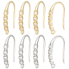 16Pcs 2 Colors Brass Micro Pave Clear Cubic Zirconia Earring Hooks KK-BBC0008-09-1