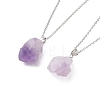 Natural Amethyst Nugget Pendant Necklaces NJEW-JN04322-1