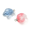 Gradient Color Spray Painted Glass Pendants PALLOY-JF05409-2