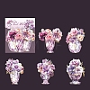 Flower 10Pcs 5 Styles PET Self-Adhesive Stickers PW-WGDCF6E-04-1