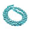 Handmade Evil Eye Lampwork Flat Round Bead Strands LAMP-L058-6mm-11-2