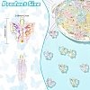 60Pcs 6 Style Glass Pendants PALLOY-YW00164-3