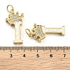 Brass Micro Pave Clear Cubic Zirconia Pendants KK-G498-01I-02-3