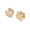 Brass Micro Pave Clear Cubic Zirconia Charms KK-P355-11G-2
