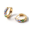 Flower Enamel Hoop Earrings EJEW-G290-03G-D-3