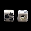 Floral Printed Porcelain Beads X-PORC-Q161-6-3