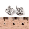 Brass with Cubic Zirconia Stud Earrings Findings KK-B087-11P-3