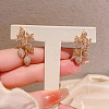 Brass Clear Cubic Zirconia Dangle Stud Earrings FS-WGF4301-01-2