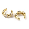 Brass Micro Pave Cubic Zirconia Cuff Earrings EJEW-E299-01G-2