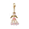 Glass Seed Beaded Angel Pendant Decoration HJEW-MZ00159-3