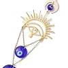 Sun Brass & Handmade Lampwork Evil Eye Hanging Ornaments HJEW-JM02024-4